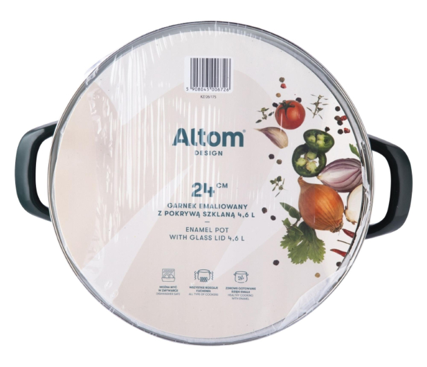 Altom Garnek emaliowany 24 cm 4,6 l pokrywka pinot indukcja - 1611136 - zdjęcie 5